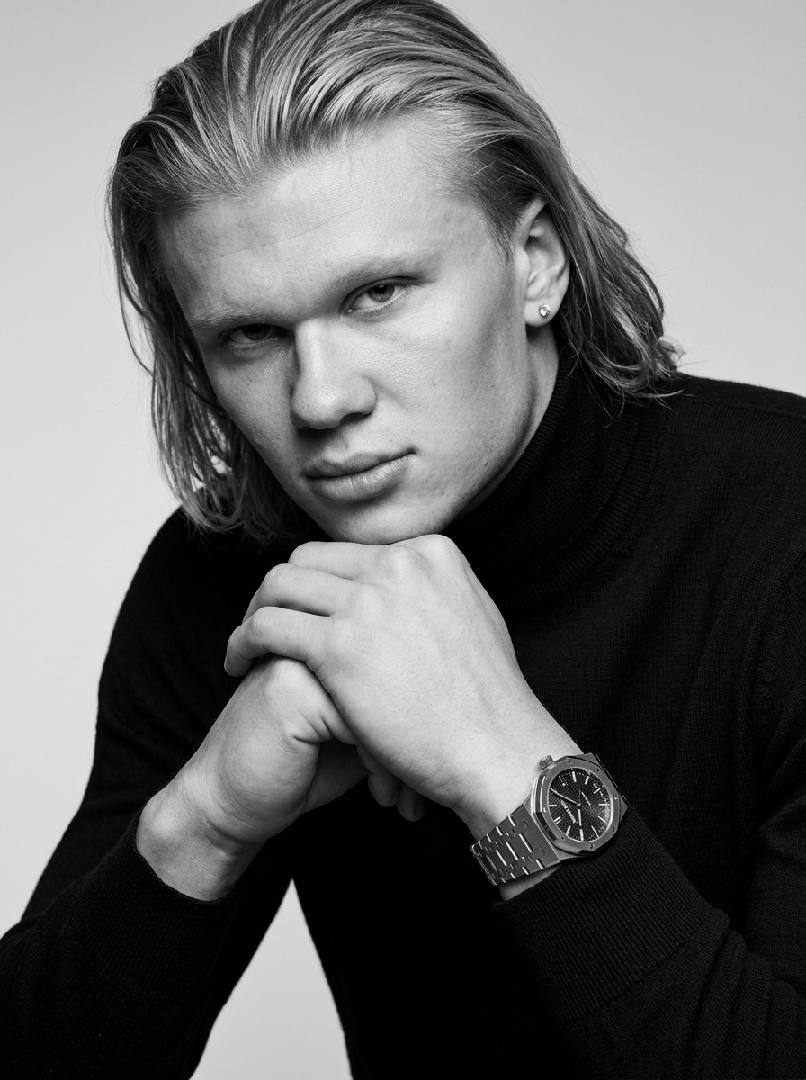 Ultra-realistic black-and-white studio portrait