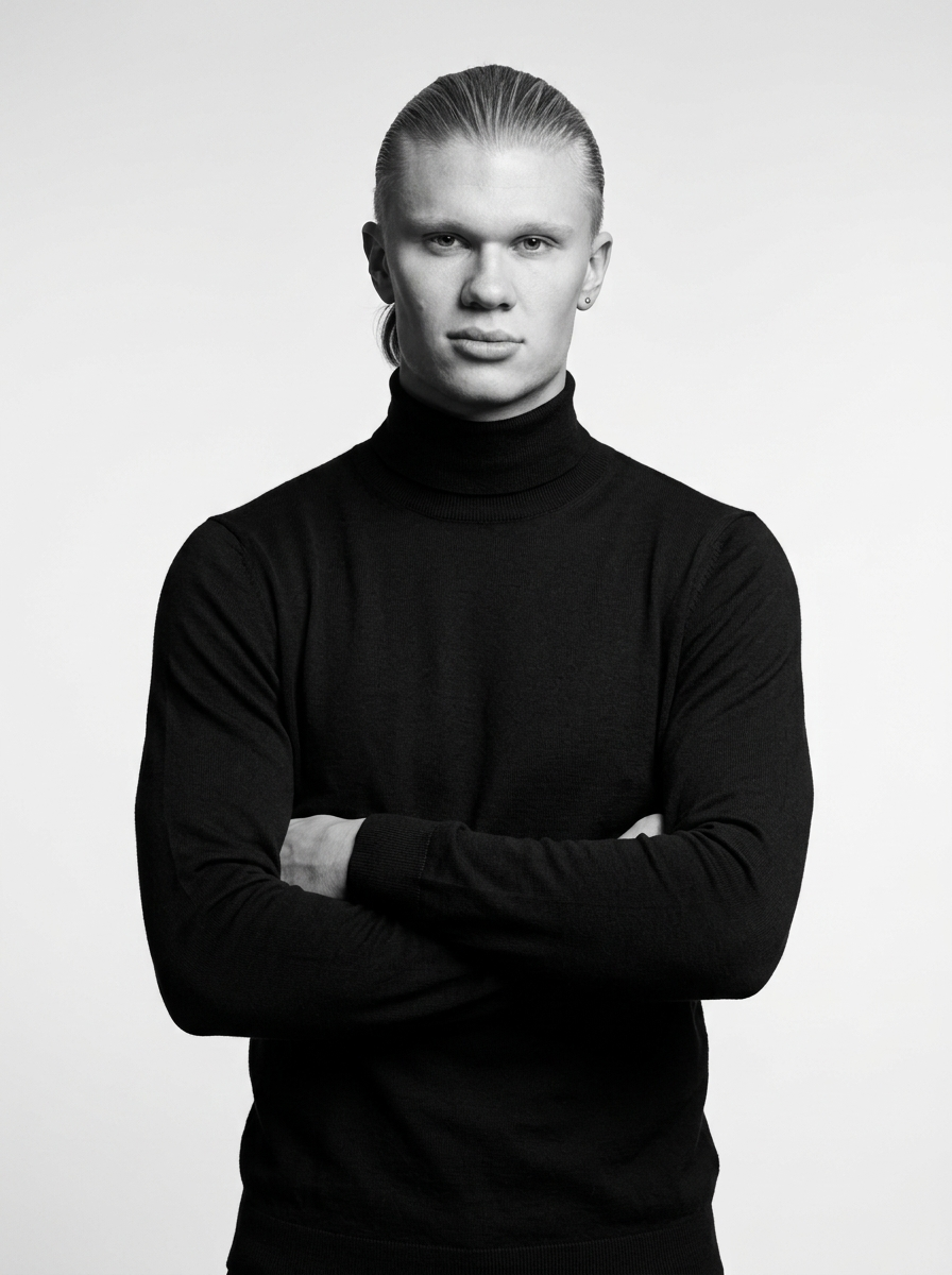 Ultra-realistic black-and-white studio