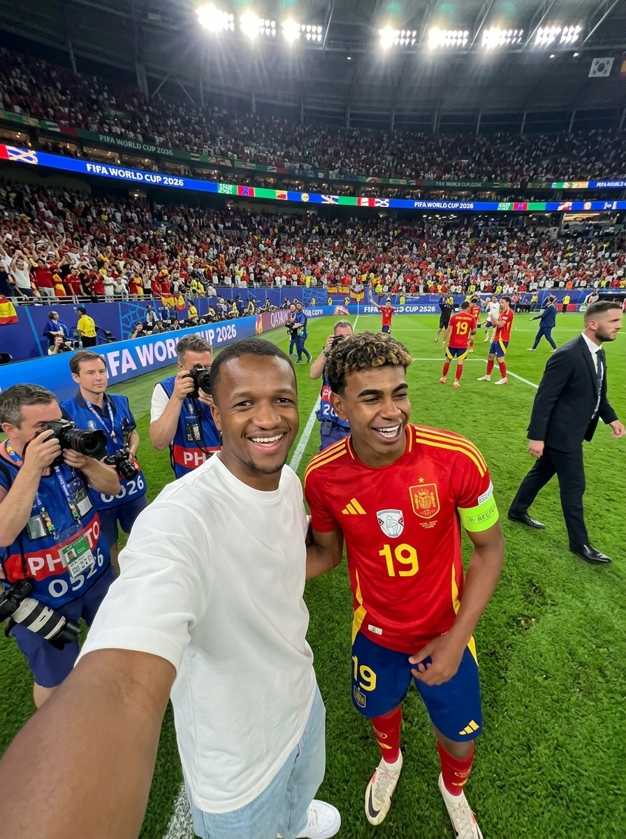 selfie captured during the FIFA World Cup with Yamal